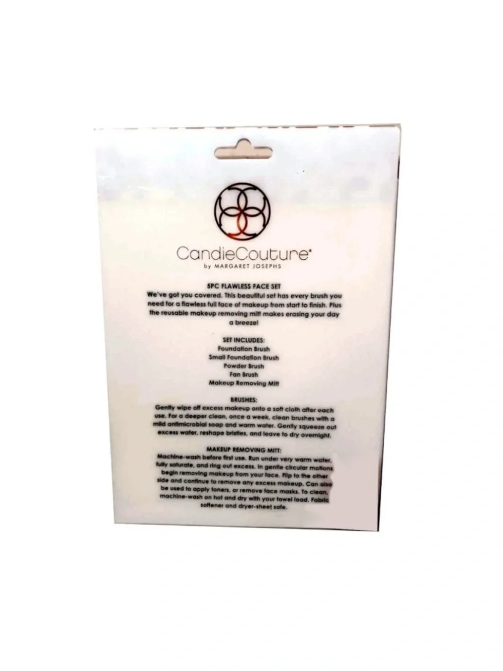 Candie Couture 5 Pc Flawless Face Brush & Mit Set by Margaret Josephs NIB